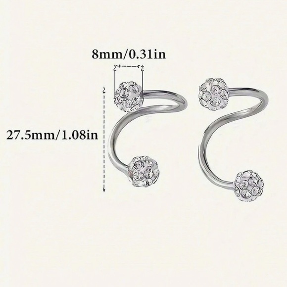 Any 4/$25! Silver Corkscrew Crystal Pave Earrings - Picture 6 of 8